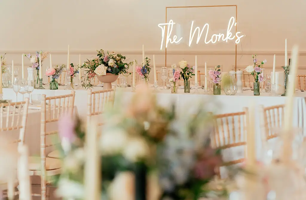 Spring wedding reception decor from Laura and Ryan’s wedding