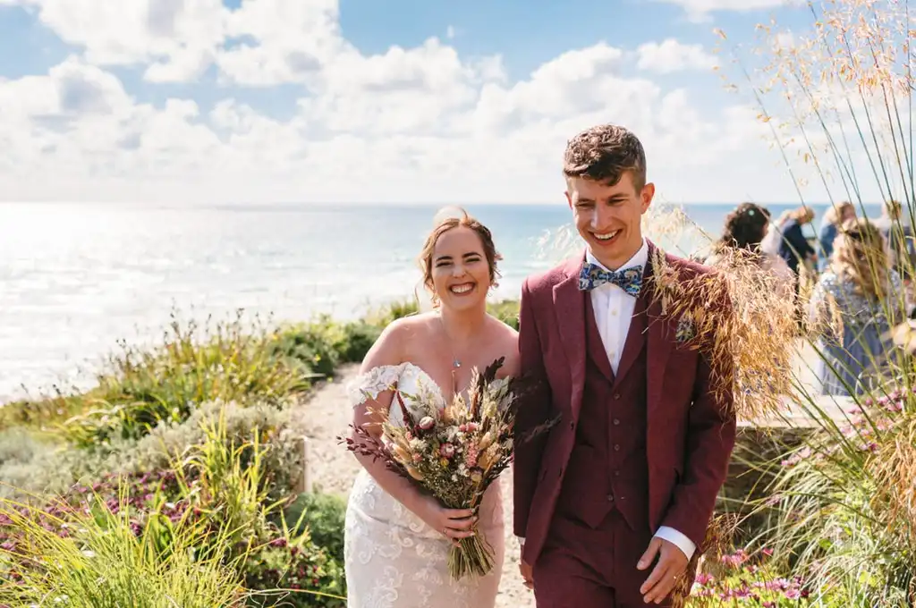Acacia’s bridal bouquet from Acacia and Adam’s coastal wedding
