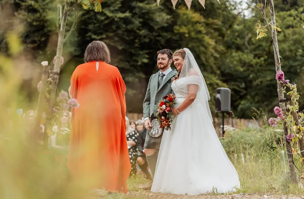 Sarah-Jane and Stephen during their Humanist wedding ceremony