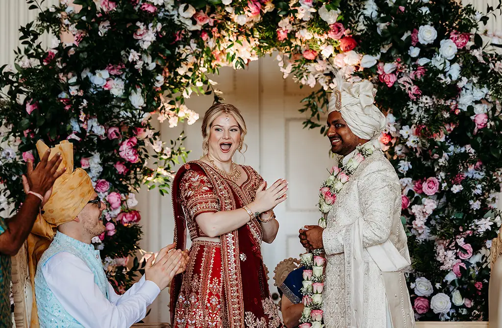 Fran and Ronit taking part in their Hindu ceremony at Ragley Hall