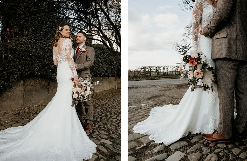 Kirsty and Aiden’s bridal bouquet with natural seasonal blooms