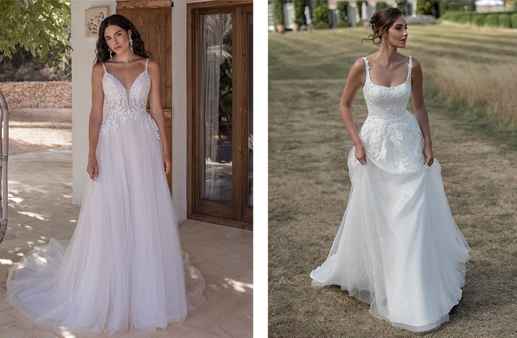 Affordable A-line wedding dress with flattering silhouette