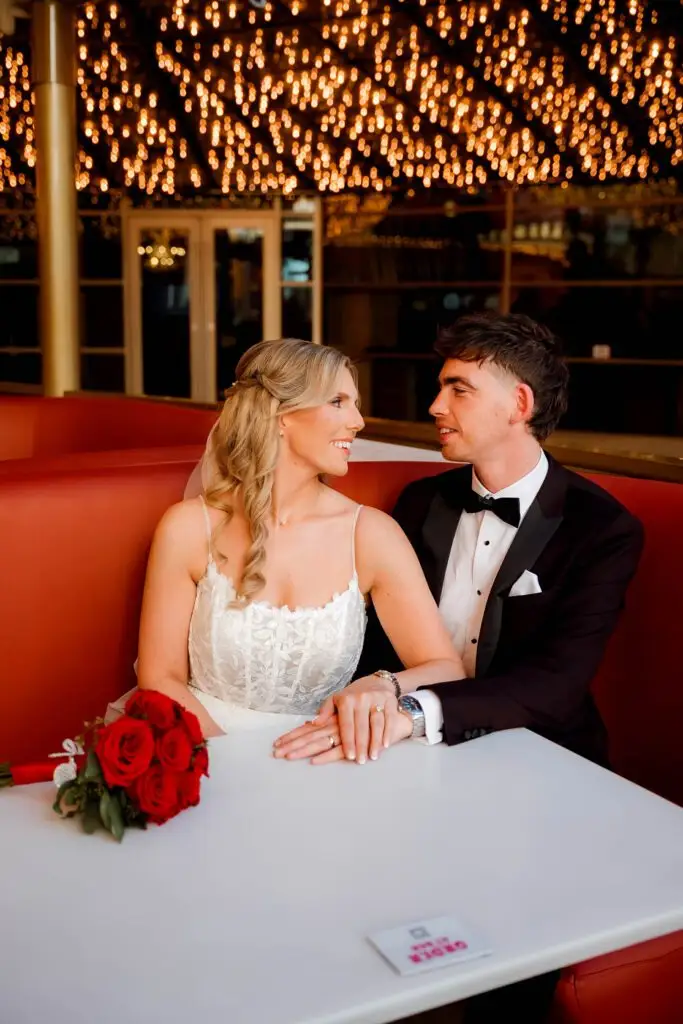 Megan and her partner at the Storybook Wedding Chapel in Las Vegas
