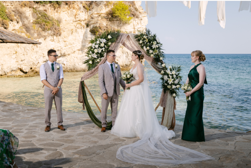 Real bride Steph on her Greek island wedding day