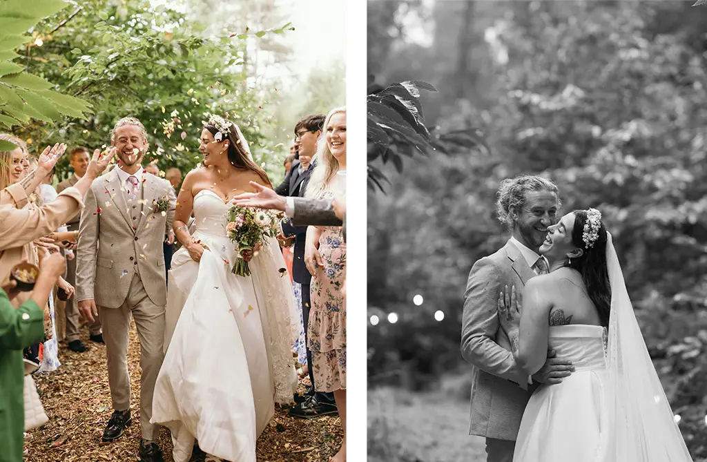 Chloe wearing the Elton wedding dress by Anna Sorrano