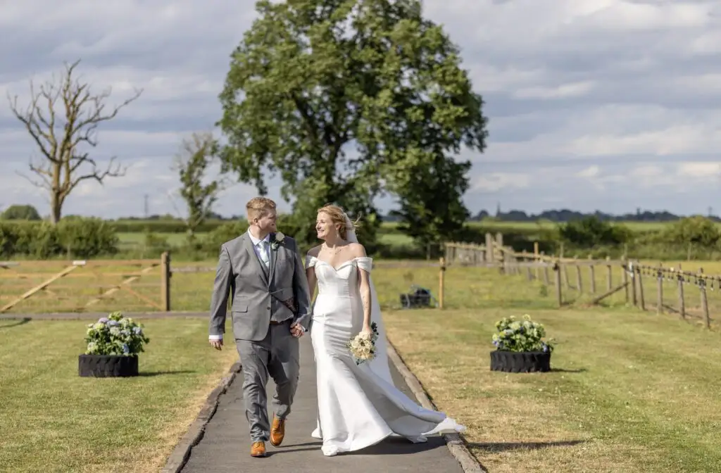 Real bride Jodey at her rustic barn wedding