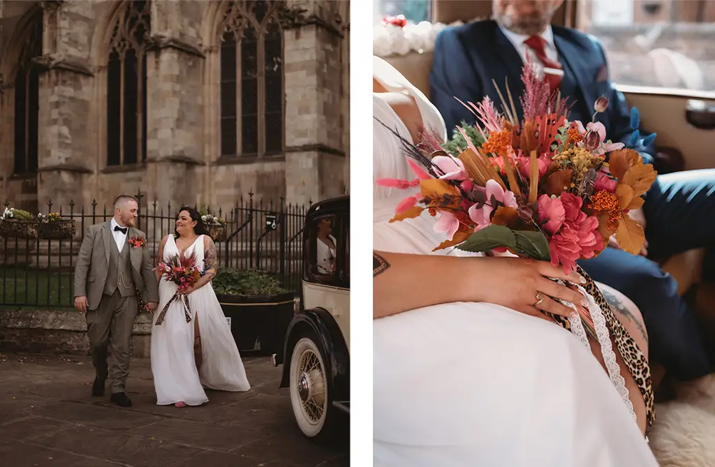 Real brides Mary and Rob at their intimate registry office wedding