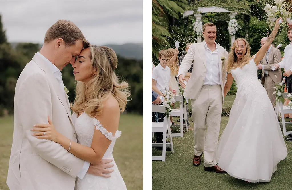 Real brides Elizabeth and Graeme at their New Zealand wedding