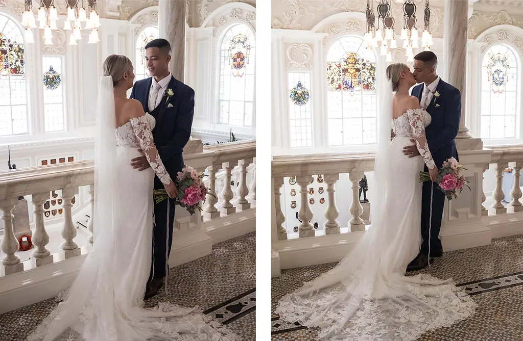 Real brides Marie-Lou and Jordan at their modern city wedding