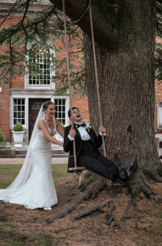 Charlotte and Oliver's wedding ceremony at Eaves Hall