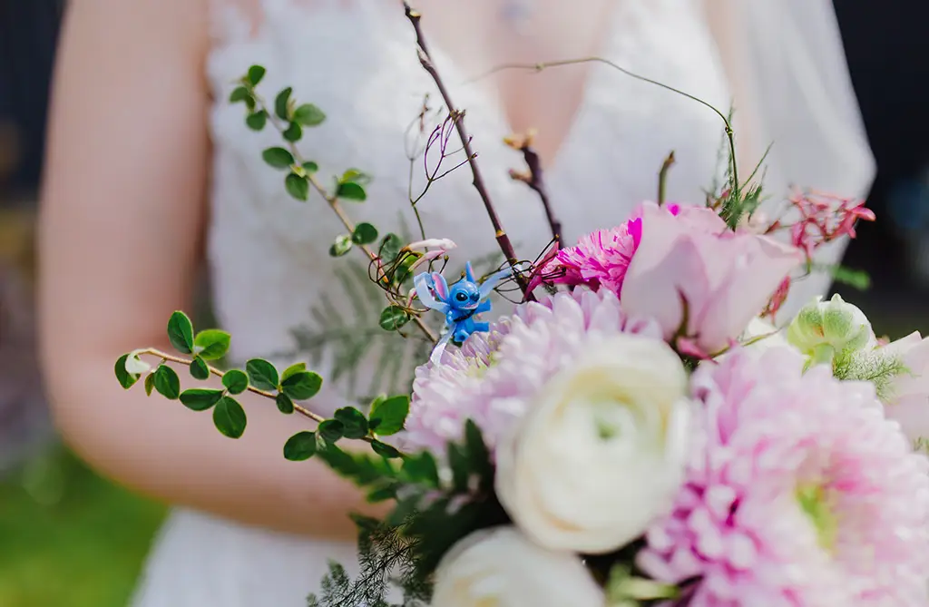 Real brides Hayley and Jonathan at their cherry blossom themed wedding