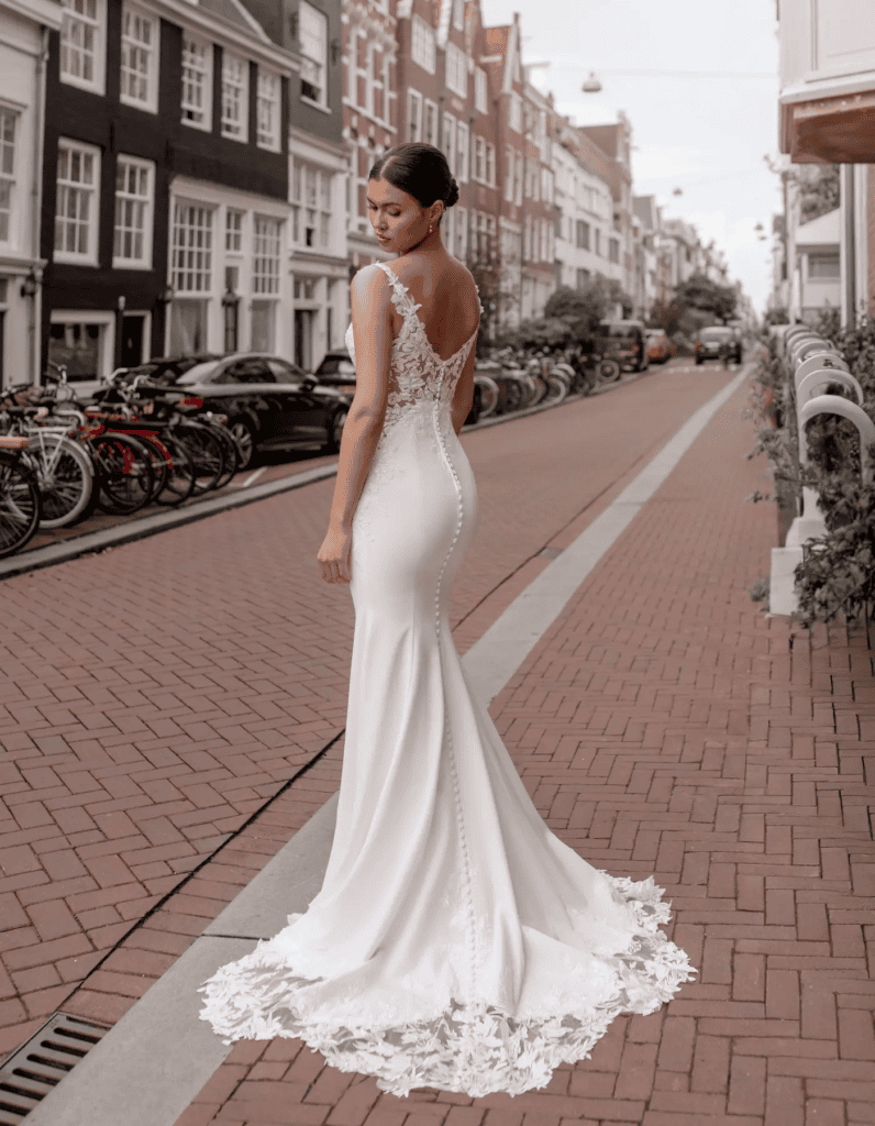 Alfie wedding dress hip cut-out detail