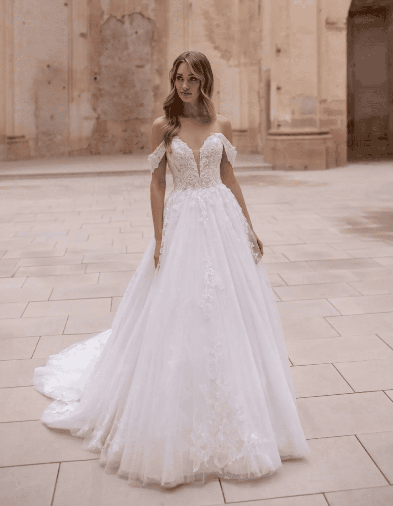 Statement ballgown wedding dress detail
