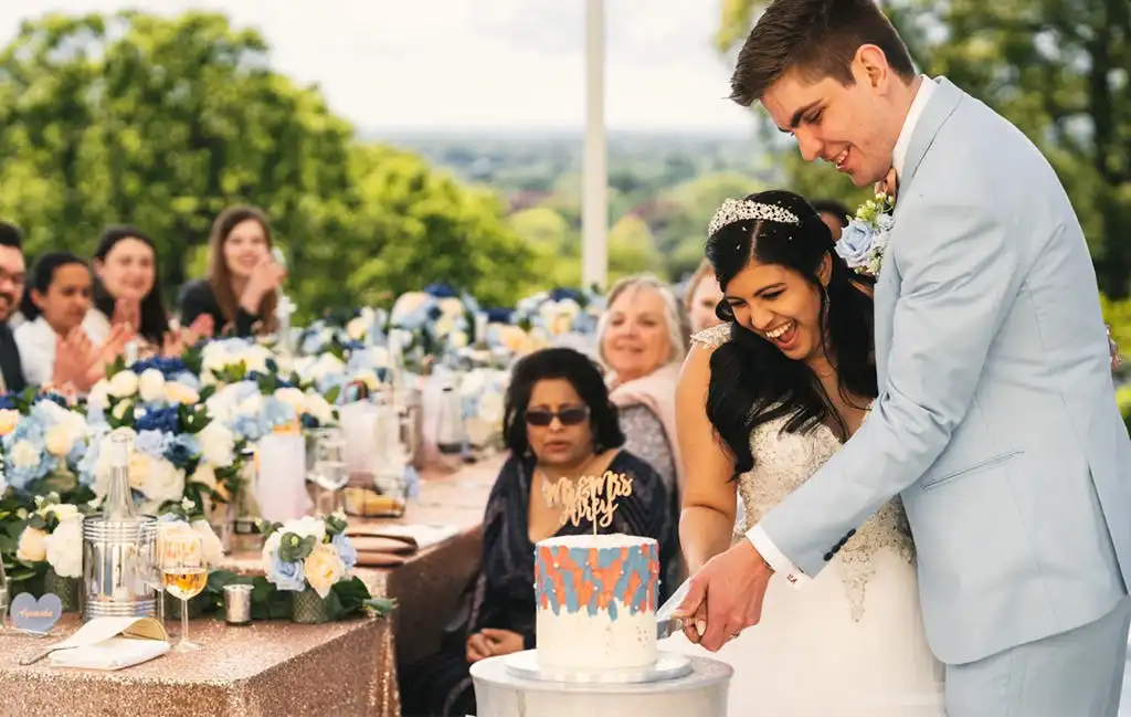 Real brides Ayeasha and Steven at their micro-wedding