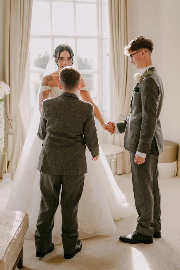 Roxanne's children at her wedding